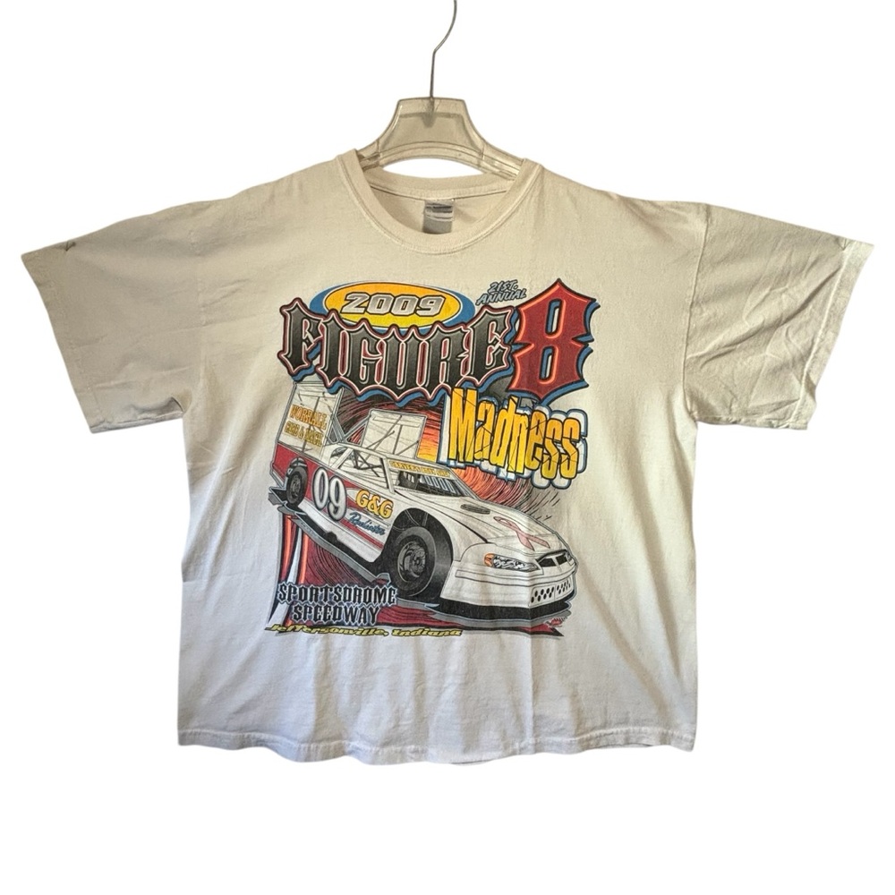 Racing Tee Tshirt Sportsdrome Speedway 2009 Jeffersonville Indiana double sided